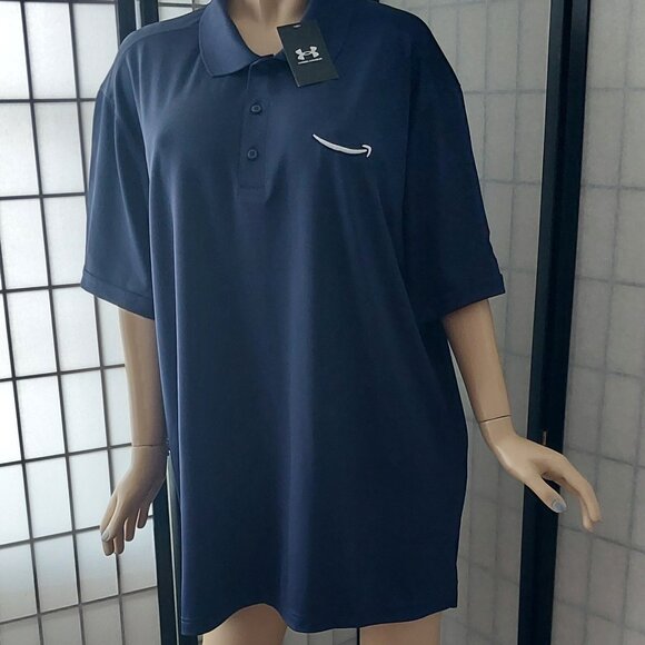 NWT Under Armour Men's 3XL Performance Corp Polo Shirt Navy Blue  4-Way Stretch - Picture 4 of 9
